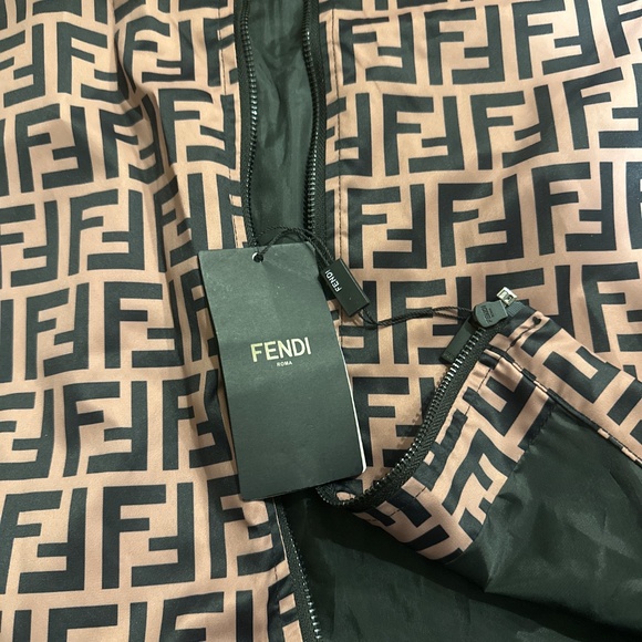 Fendi Style Windbreaker Jacket with Hood - Picture 4 of 7